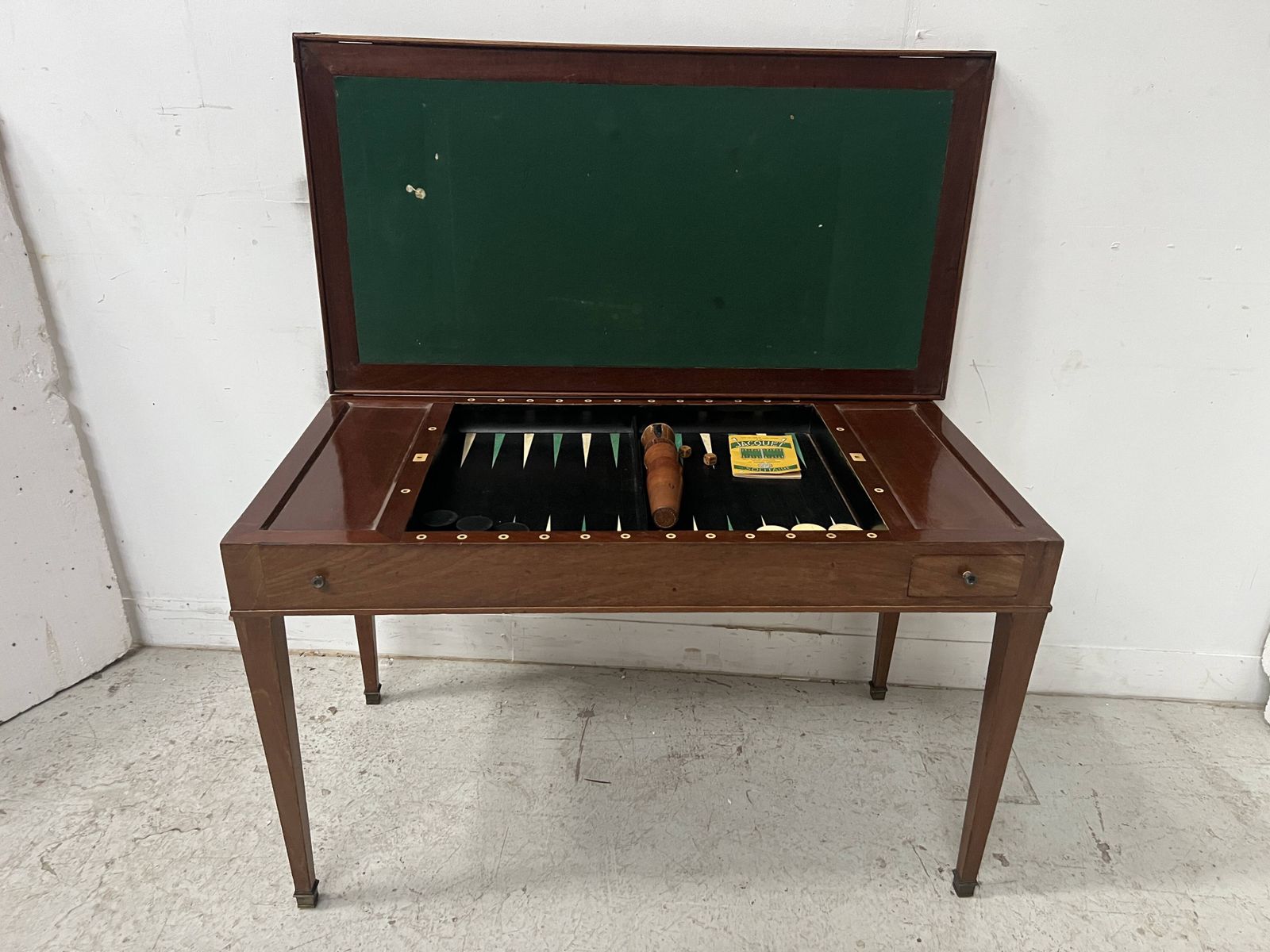 Louis XVI Period "Tric Trac" Gaming Table In 18th Century Mahogany. photo vintage