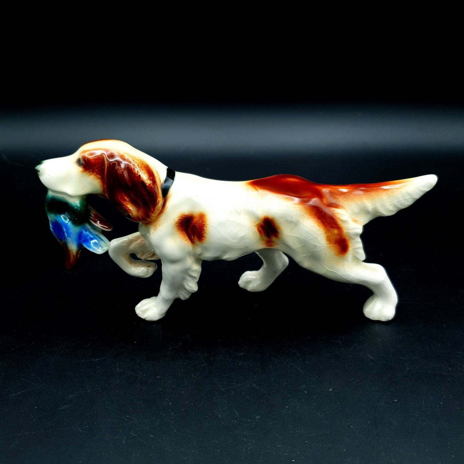 Hunting Dog With Pheasant W.Germany Ceramic Early Goebel? Mid Century Rare L16cm photo furniture