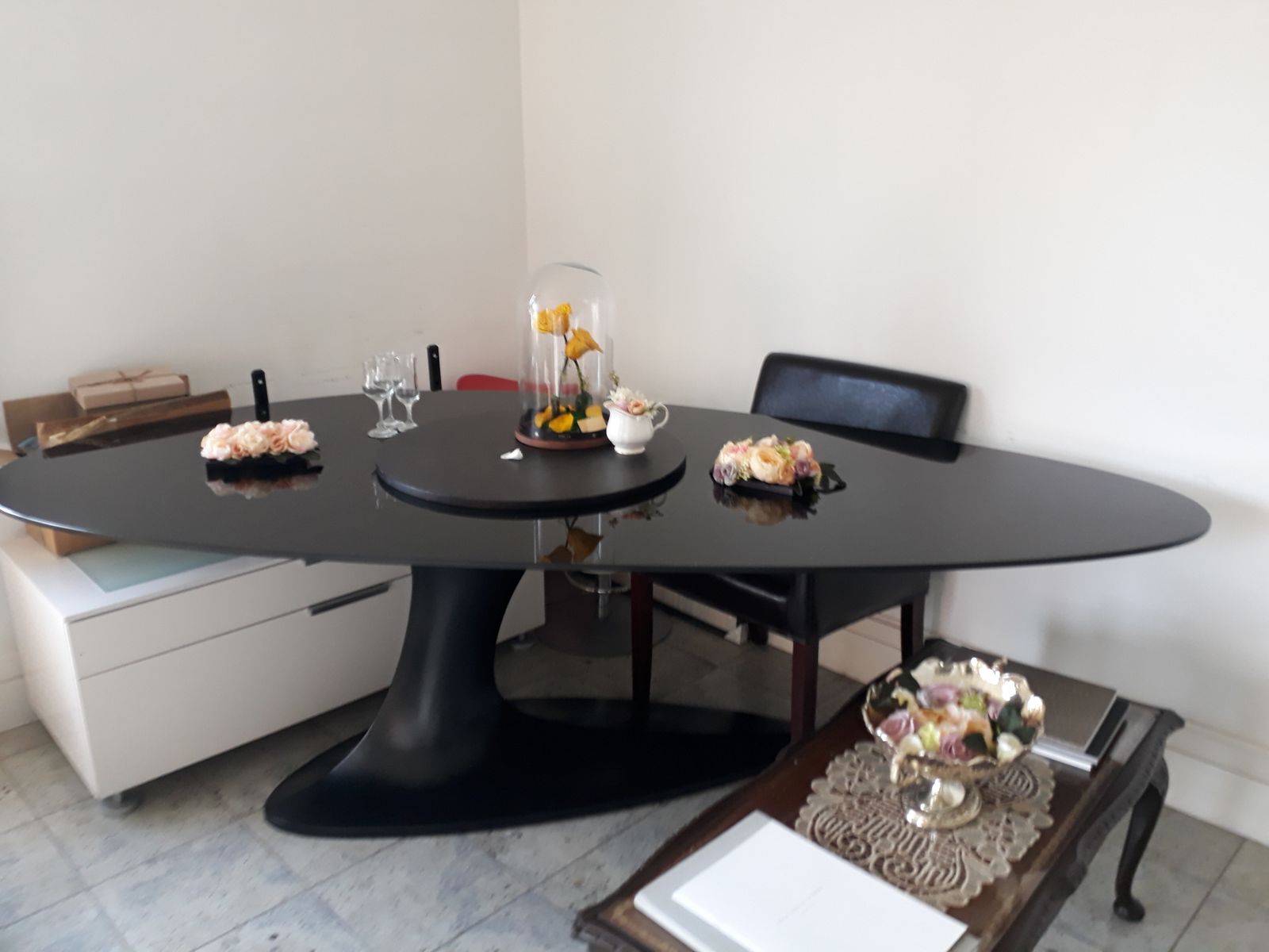 Roche Bobois Glass Table By Sacha Lakic (Black Colour, 2005 ) photo furniture