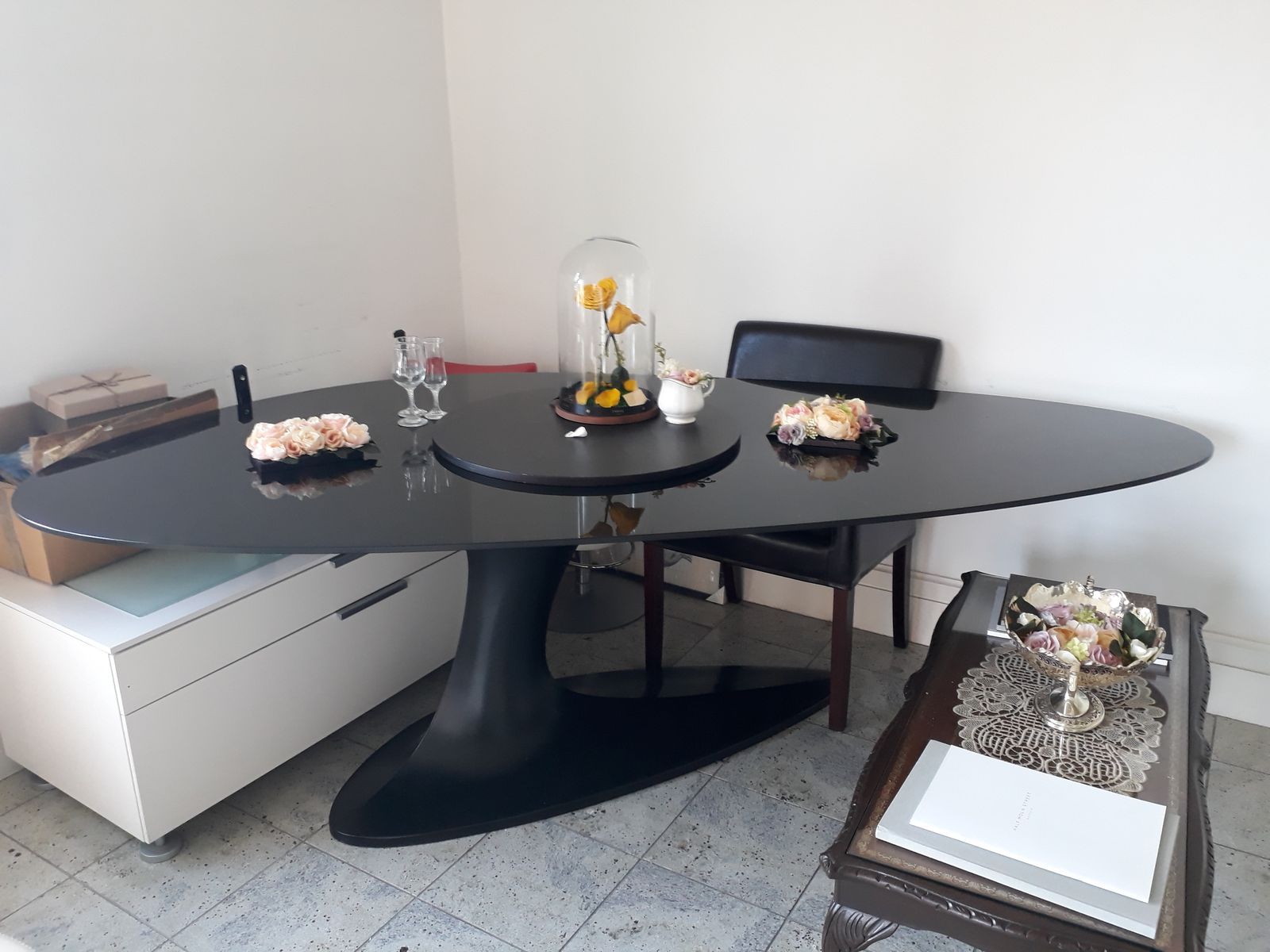 Roche Bobois Glass Table By Sacha Lakic (Black Colour, 2005 ) photo for sale