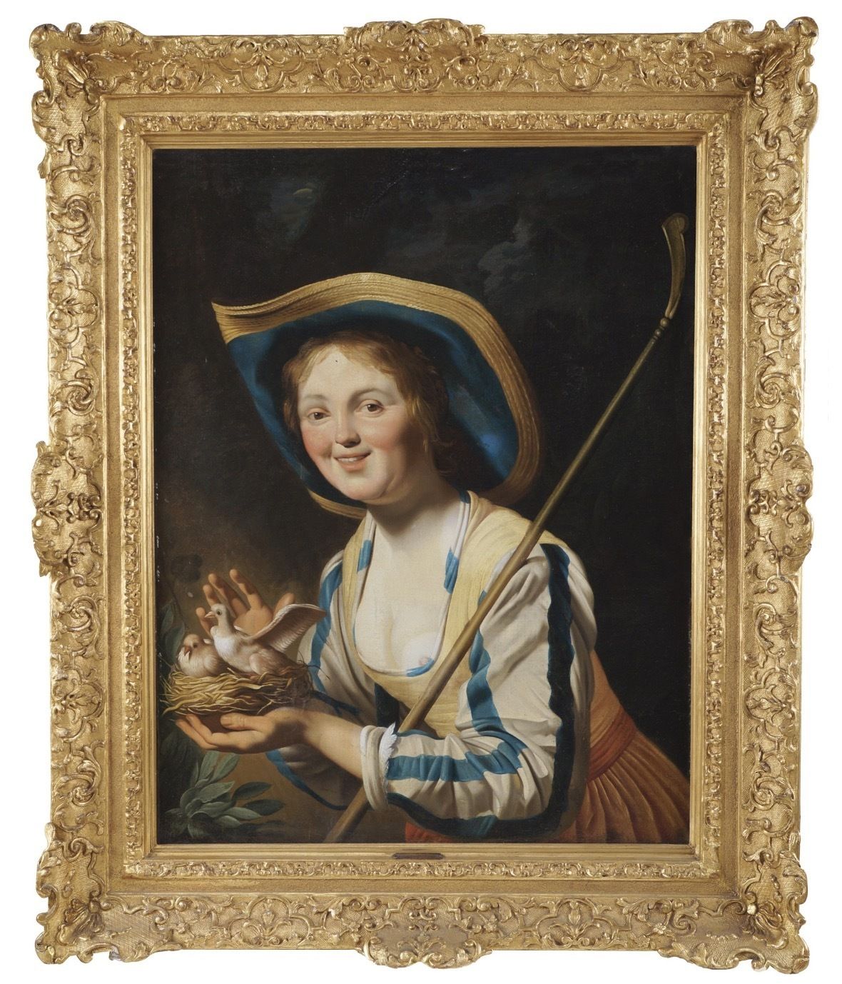 Gerrit Van Honthorst (Follower), Shepherdess With A Bird's Nest – 18th Century