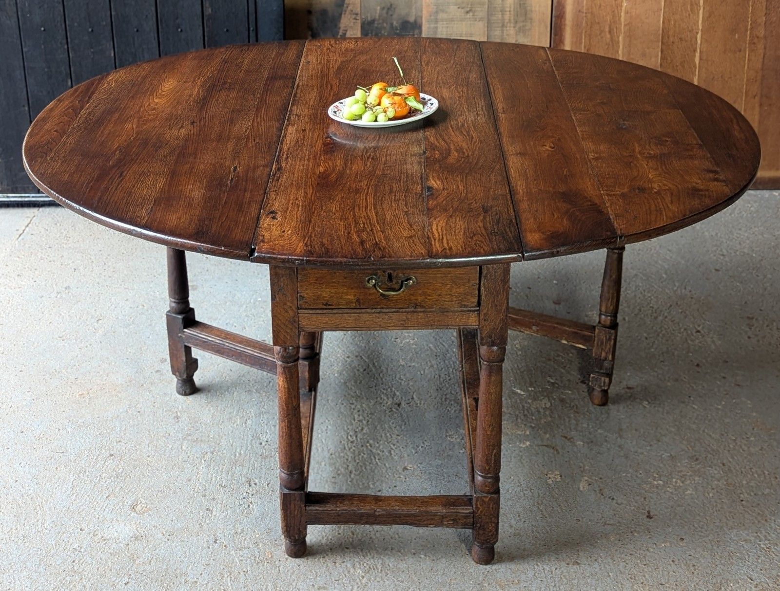 Antique Provincial Country Oak Gateleg Dining Table (Delivery Available) 18thc 6 photo furniture