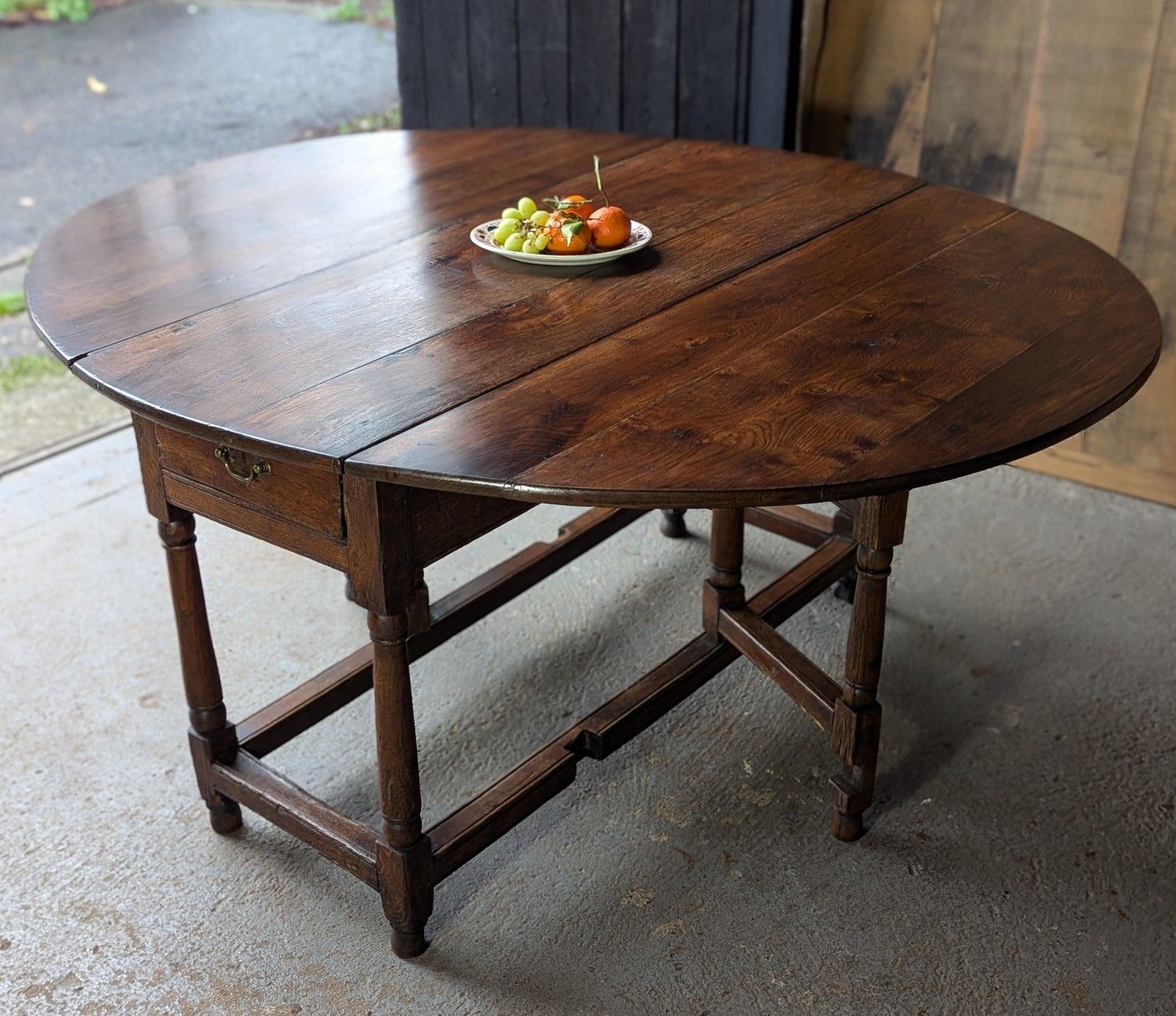 Antique Provincial Country Oak Gateleg Dining Table (Delivery Available) 18thc 6 photo Furniture