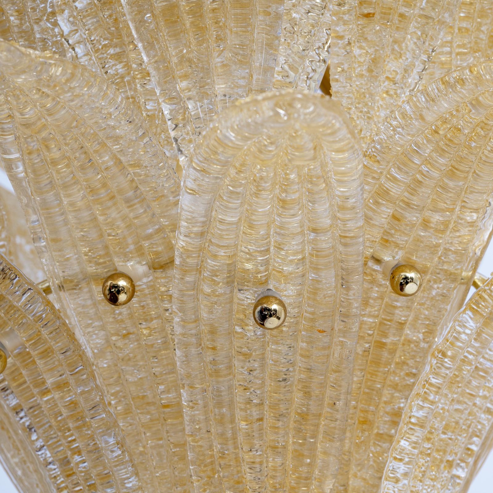 photo for sale Barovier & Toso Style Gold Palmette Murano Glass Pendant Chandelier