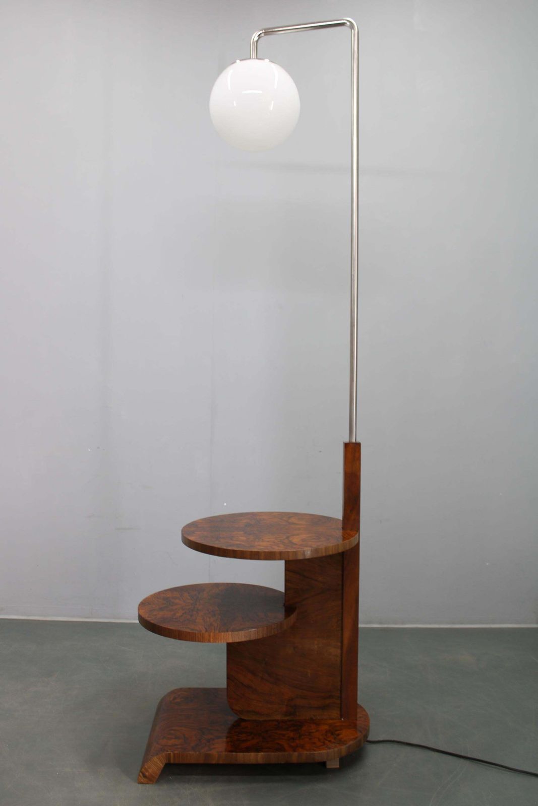 Art Deco Floor Lamp With Shelves, Czechoslovakia, 1930s photo for sale