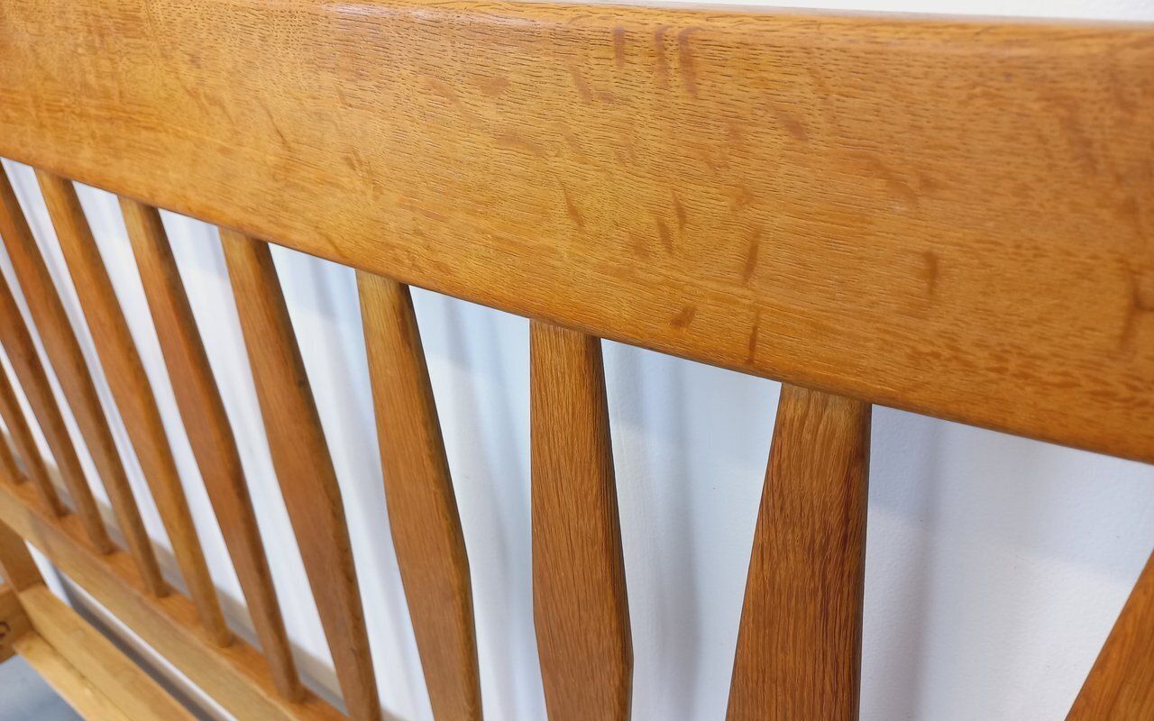 3366.0 Guillerme And Chambron Double Bed In Solid Oak photo