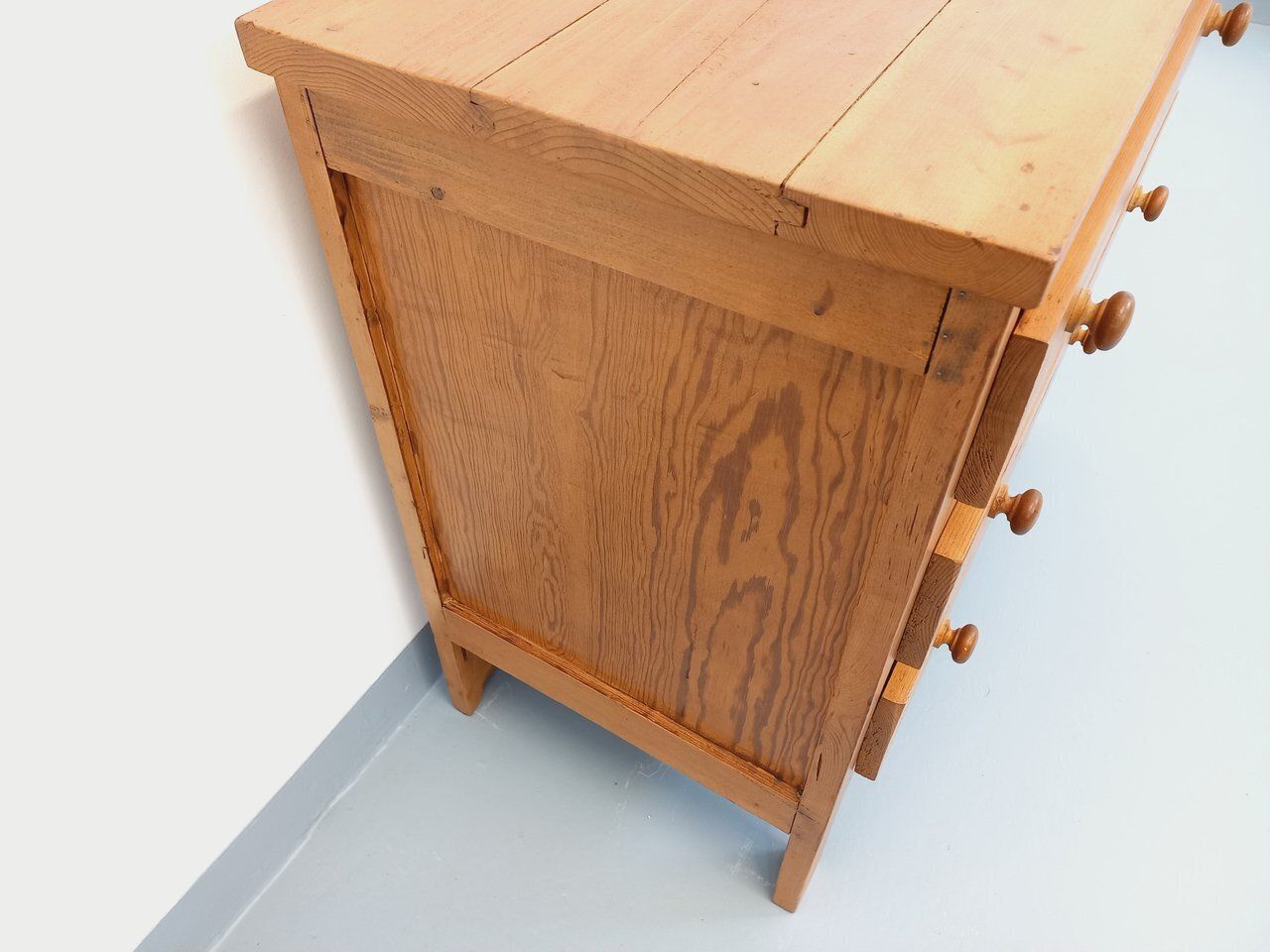 Rustic Chest Of Drawers With 3 Pine Drawers photo vintage
