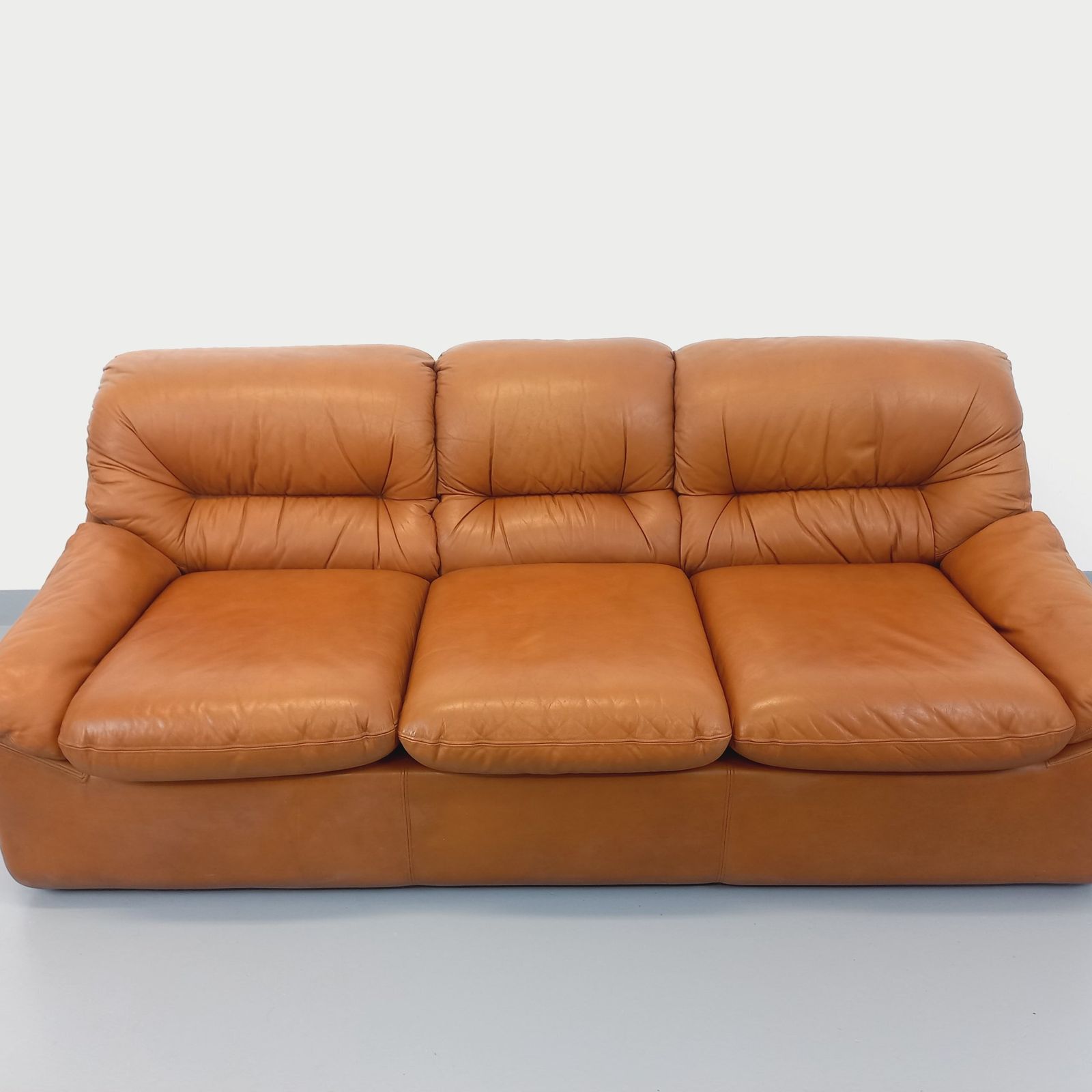 Three Seater Sofa From The 1970s In Camel Leather photo furniture