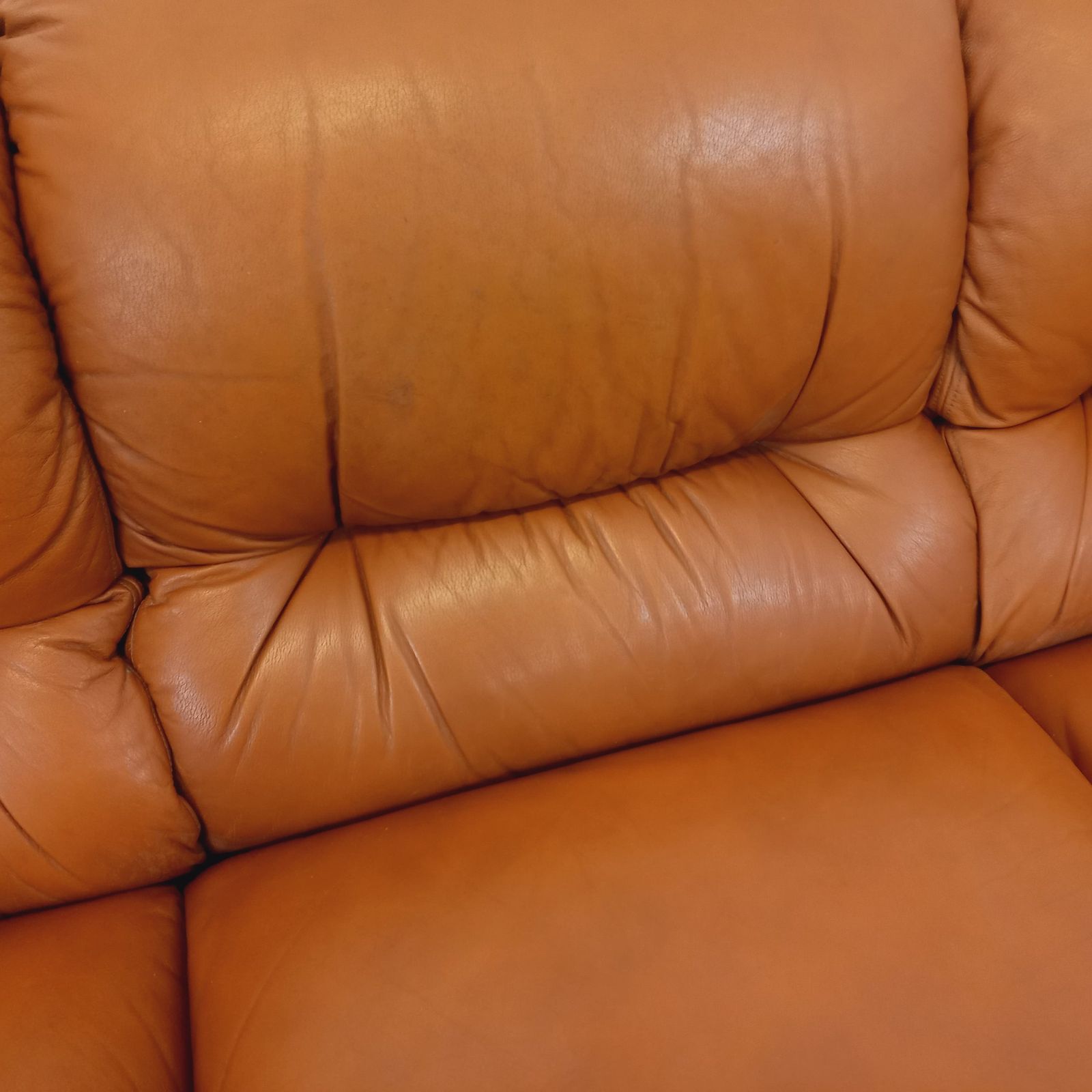 Three Seater Sofa From The 1970s In Camel Leather photo buy