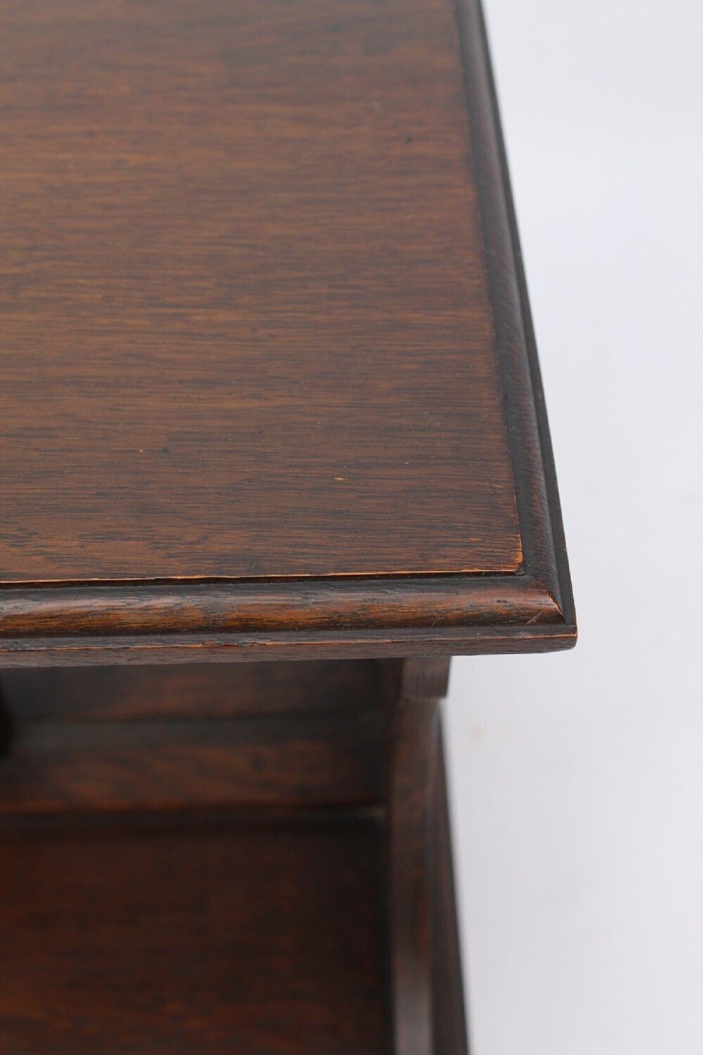 Small Edwardian Arts & Crafts Oak Table Top Revolving Bookcase photo vintage