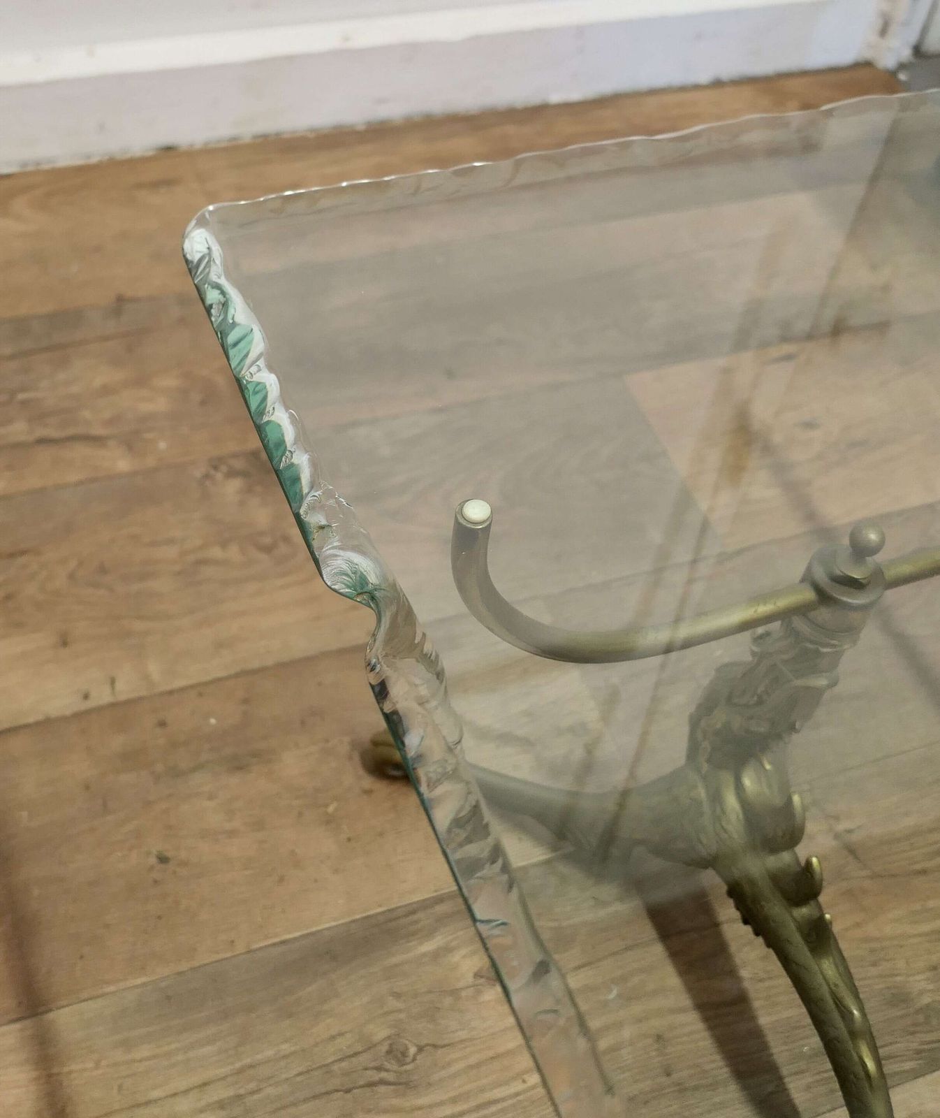 Mid Century Brass And Glass Coffee Table, By Jean Danial Salvat photo vinterior