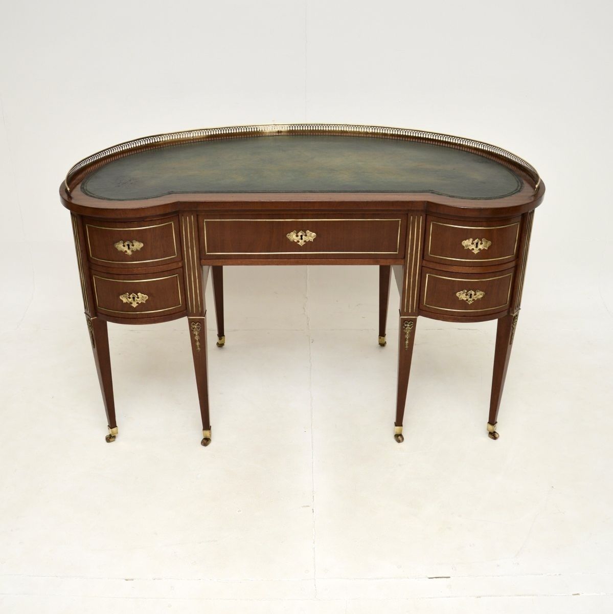 Antique Mahogany Leather Top Austrian Empire Desk photo furniture