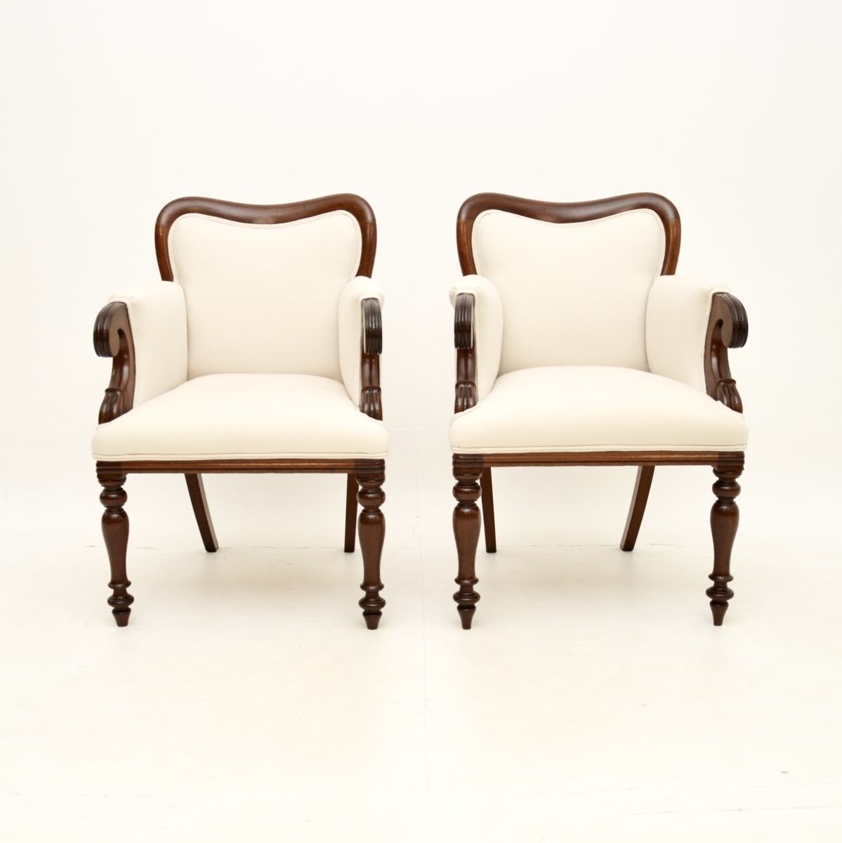 Pair Of Antique William IV Period Mahogany Armchairs photo furniture