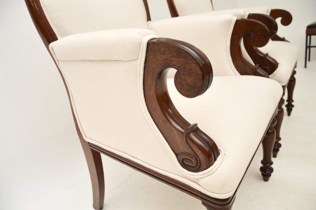 Pair Of Antique William IV Period Mahogany Armchairs photo Furniture