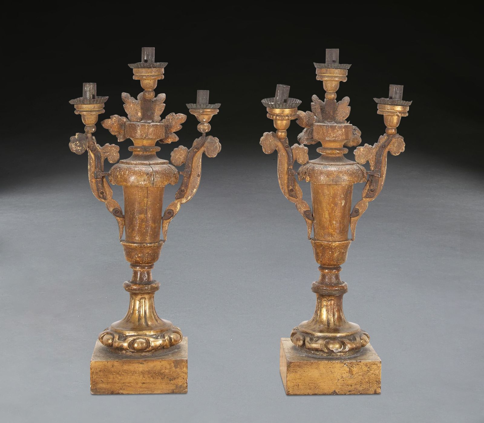 18th Century Pair Of Italian Giltwood Candelabra photo Home Decor