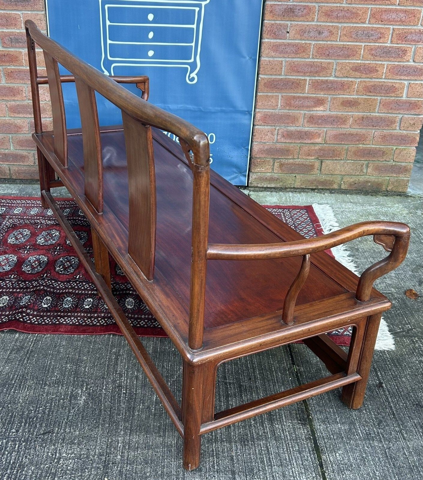 Quality Ming Style Chinese Oriental Rosewood Settle Seat Daybed Bench photo vinterior
