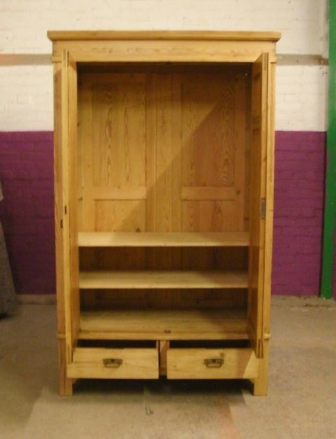 A Really Nice Knockdown Wardrobe  Carved Door Detail   2 Drawers photo for sale