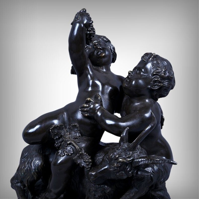 Bronze Sculpture "The Childhood Of Bacchus" After Clodion – Part 2, 19th Century photo furniture