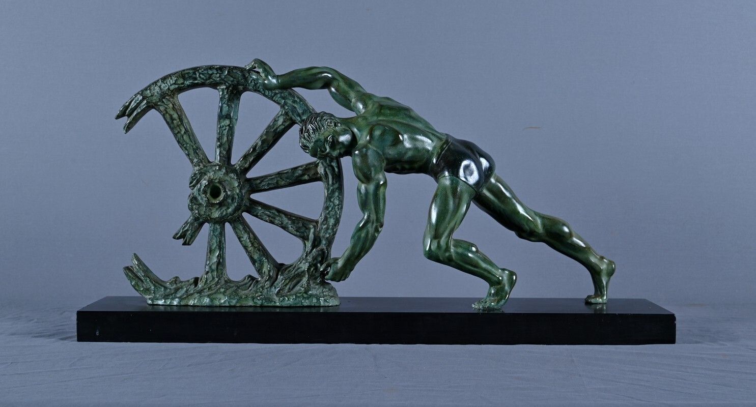 Important Bronze Sculpture "Allegory Of Strength", Art Deco – 1940 photo for sale