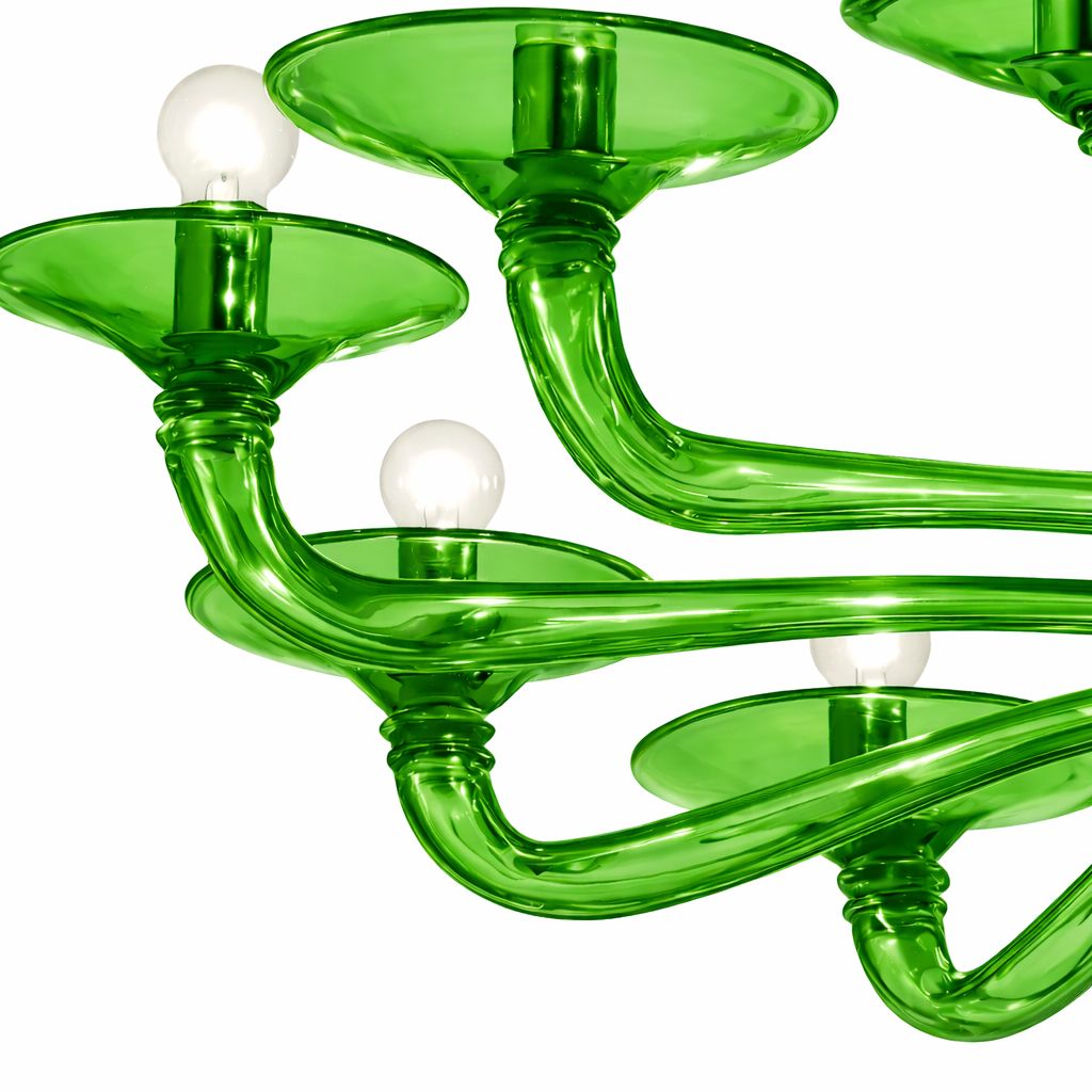 Contemporary Italian Green Murano Style Glass Chandelier photo furniture