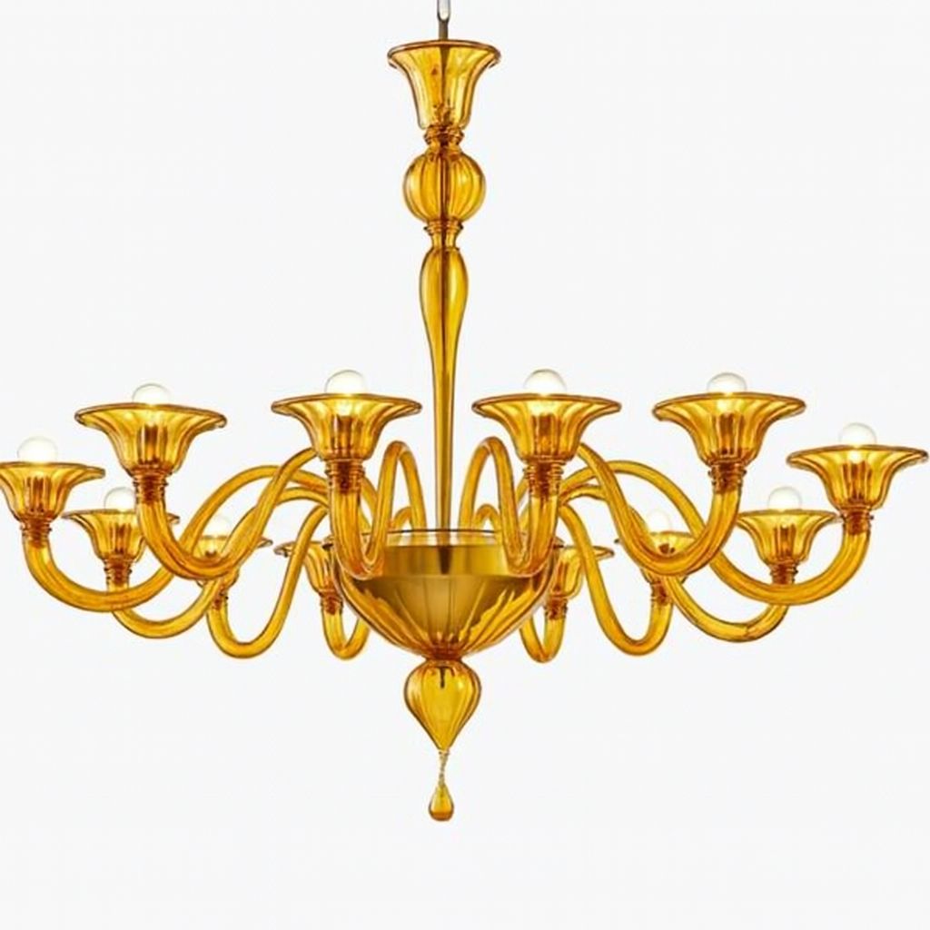 Italian Contemporary Modern Elegant "Rigadin" Murano Glass Chandelier photo for sale