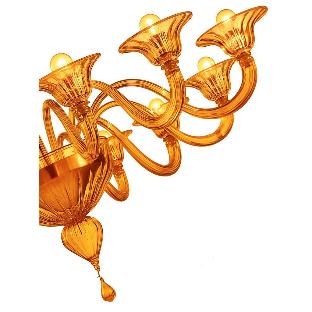 Italian Contemporary Modern Elegant "Rigadin" Murano Glass Chandelier photo Lighting