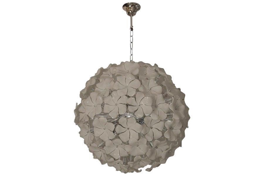Venetian Beige Flowers Murano Style Glass Sputnik Chandelier photo furniture