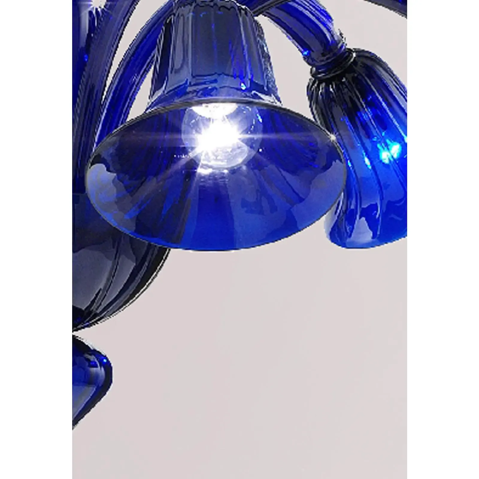 Contemporary Pop Blue Ocean Murano Style Glass Chandelier 8 Arms photo vinterior