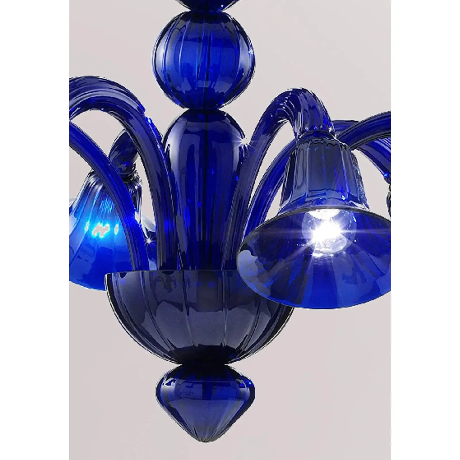 Contemporary Pop Blue Ocean Murano Style Glass Chandelier 8 Arms photo vintage