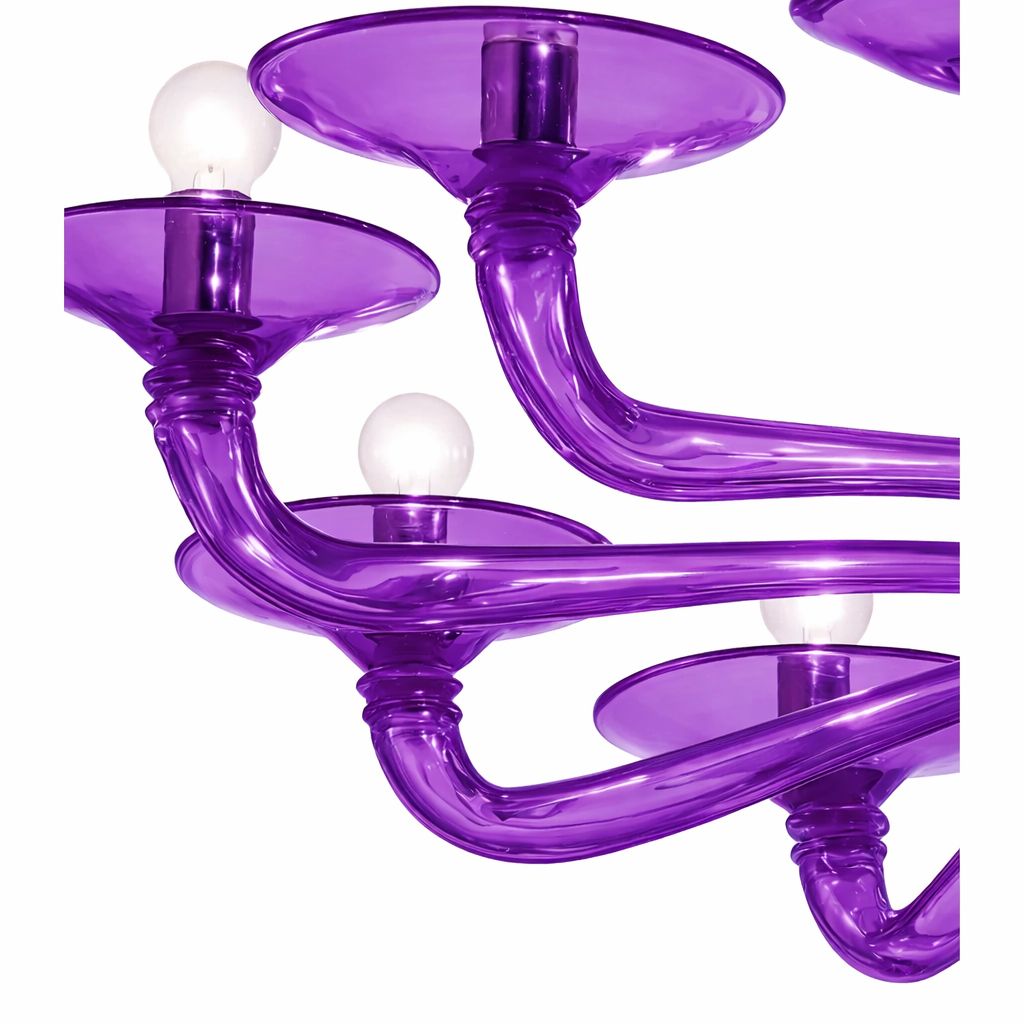 Italian Contemporary Violet Murano Style Glass Chandelier photo 10867.0