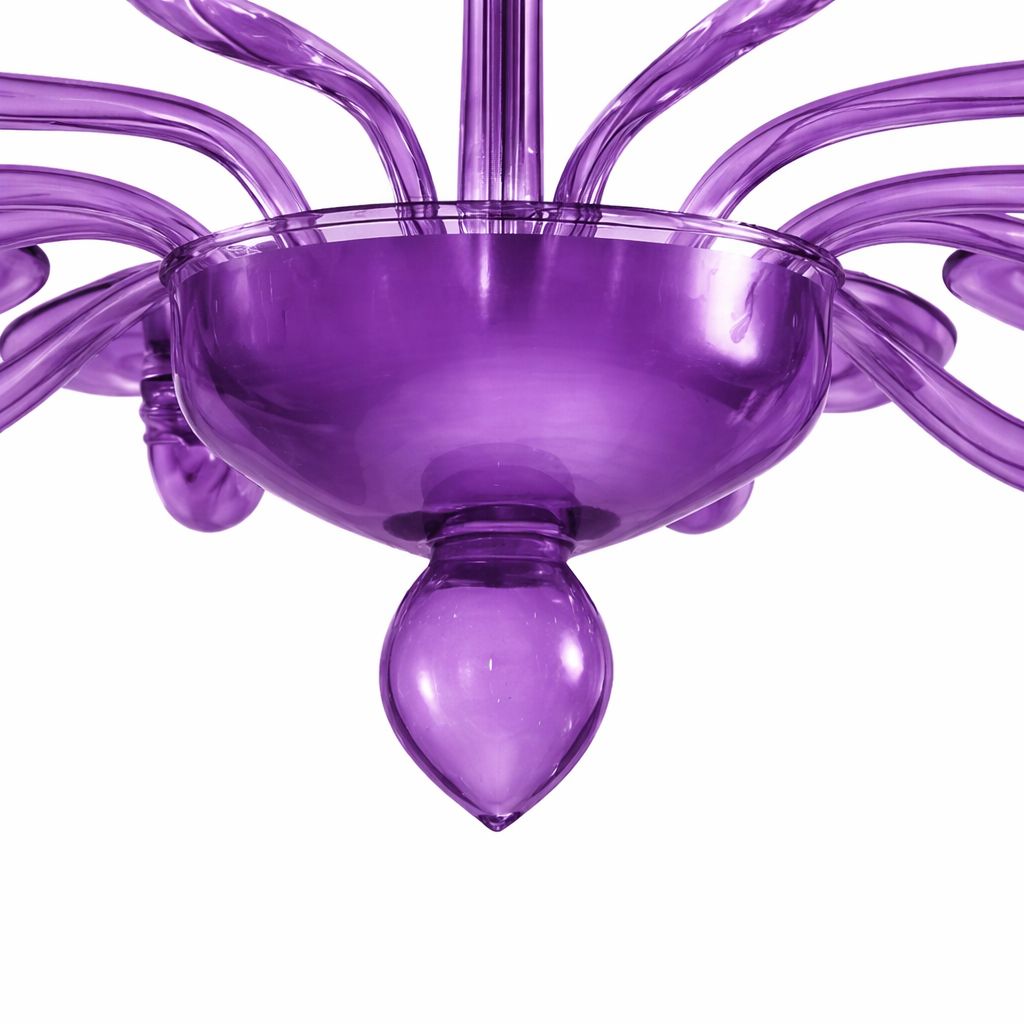 Italian Contemporary Violet Murano Style Glass Chandelier photo buy