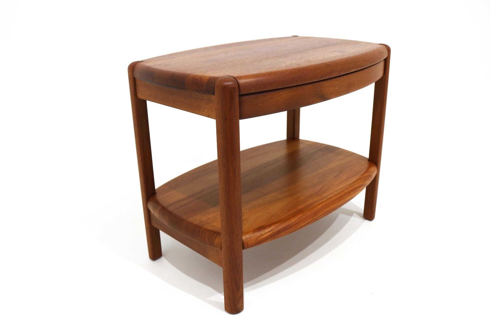 Deens Mid Century Massief Teakhouten Nachtkastje Van Salling Stolefabrik Durup Met Lade En Plank Ca. 1960