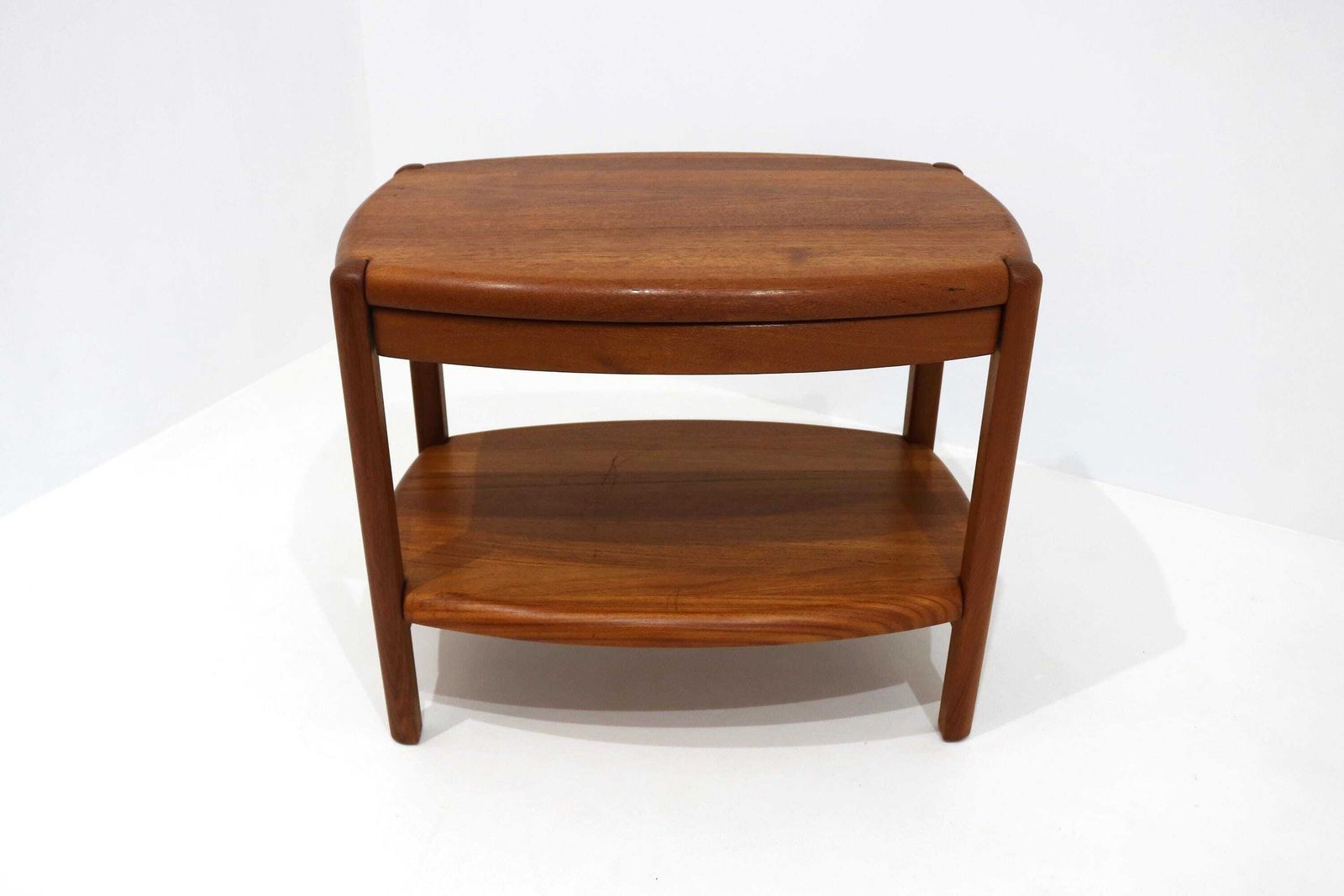 Danish Mid Century Solid Teak Bedside Table By Salling Stolefabrik Durup With Drawer And Shelf C1960 photo vinterior