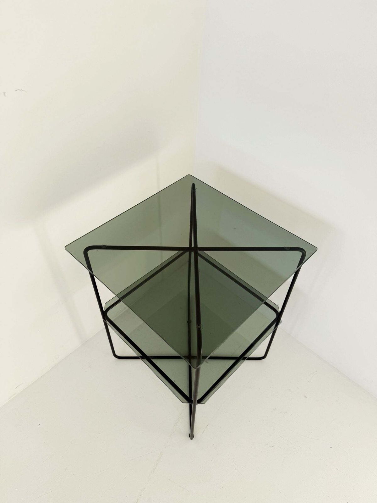 Metal And Smoked Glass Coffee Table, 1970s photo for sale