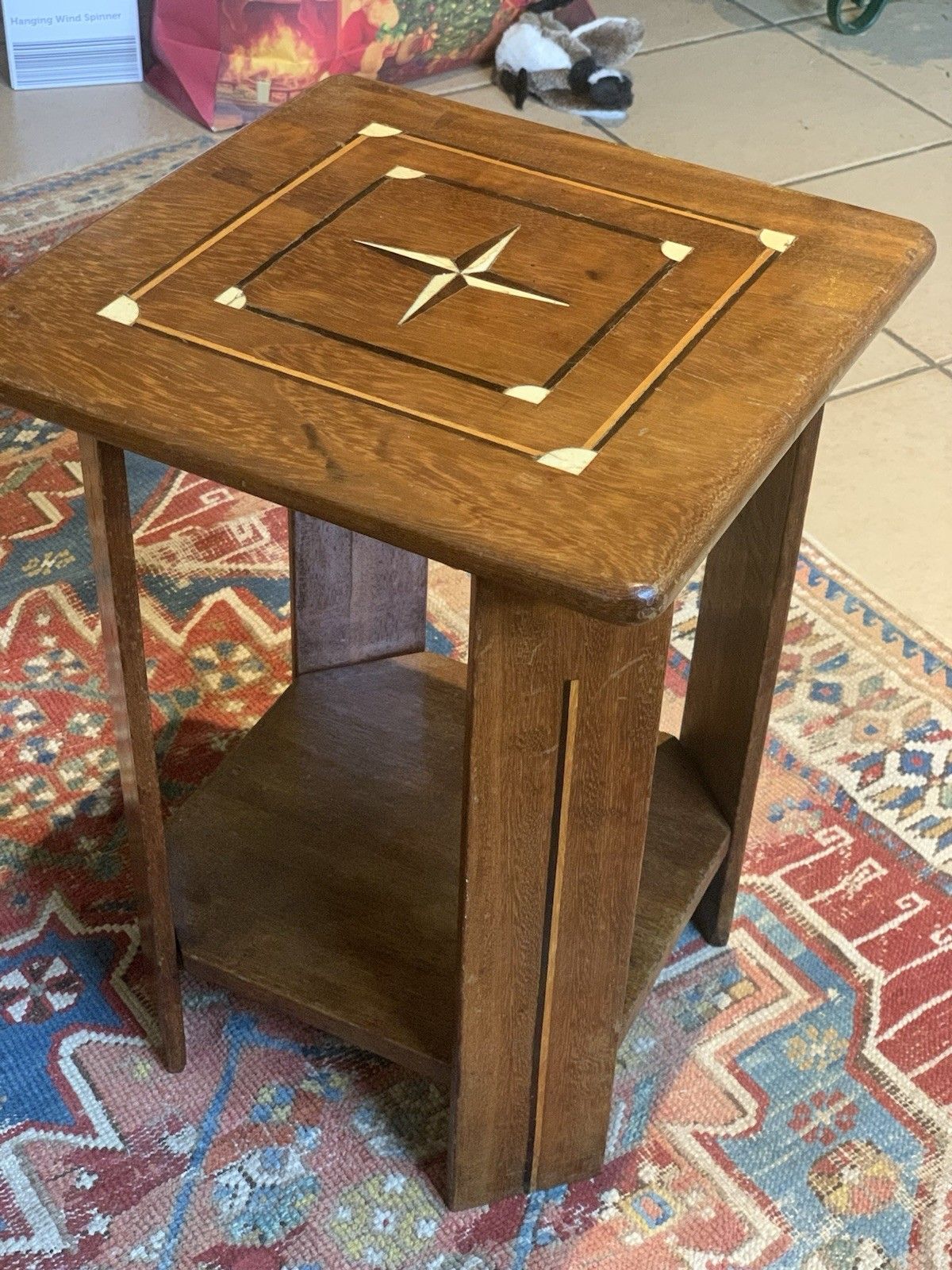 A Small Arts And Crafts Inlaid Lamp Table With Middle Eastern Influence. photo Furniture