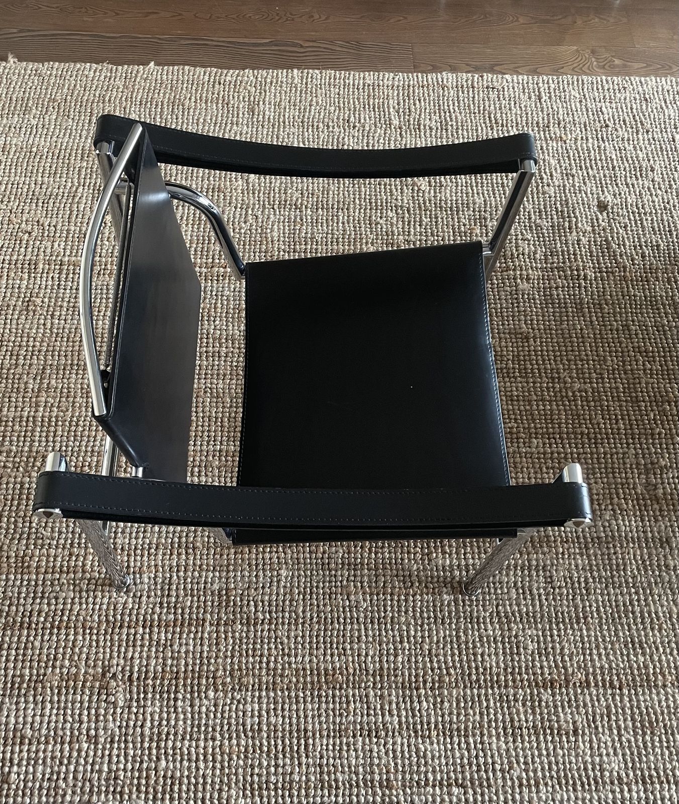 Pair Of Le Corbusier Vintage 1970s Black Leather Armchairs Model Lc1 For Cassina. photo furniture