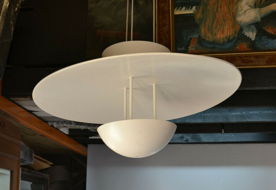Used White Aluminium Pendant Lamp Fata Morgana Hans Arne Jakobsson Sweden 80s photo buy