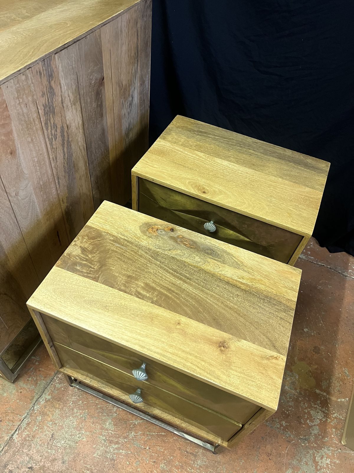 Pair Of Graham And Green Umberto Brass Bedside Tables photo for sale