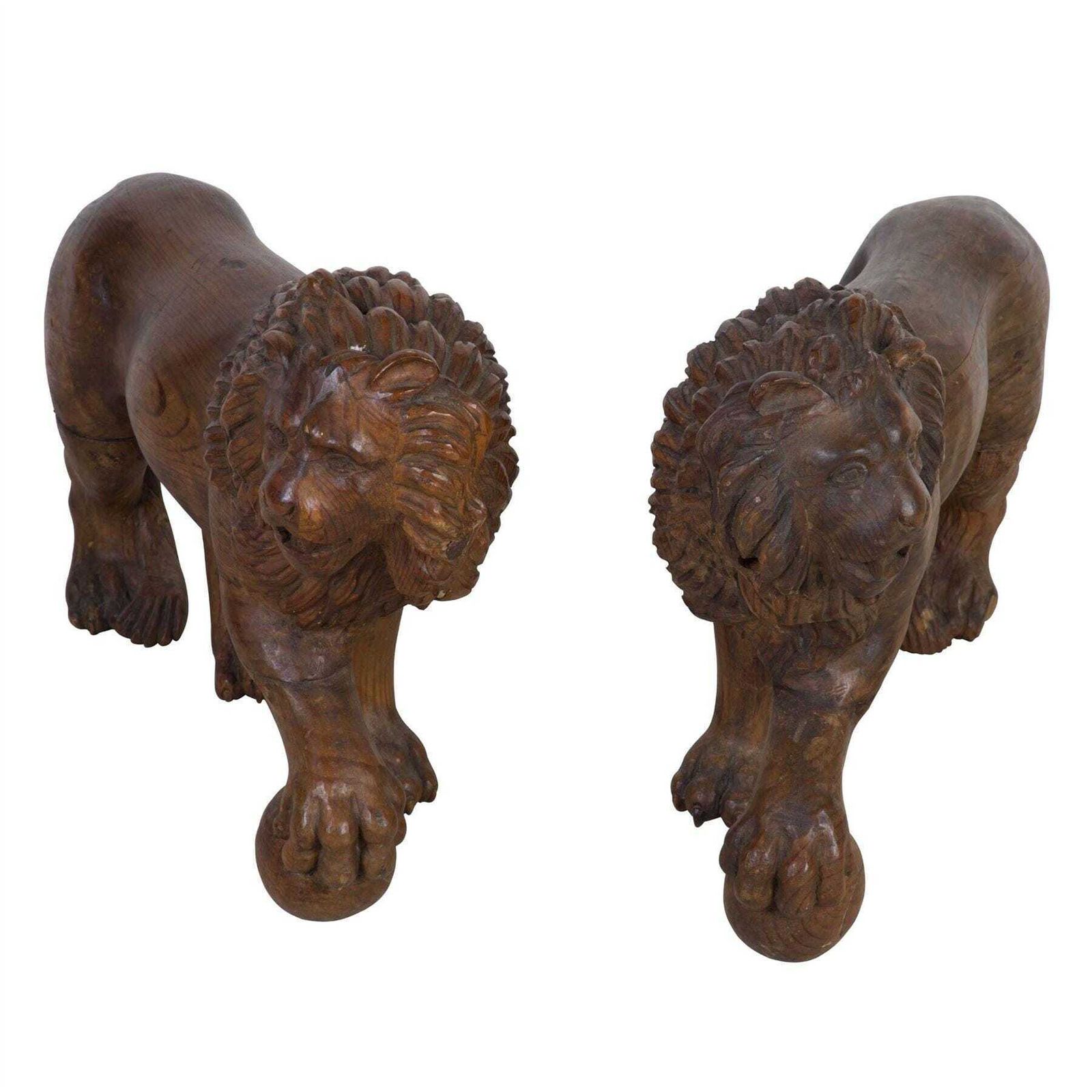 Large Pair Of C19th Grand Tour Carved Medici Lions photo furniture