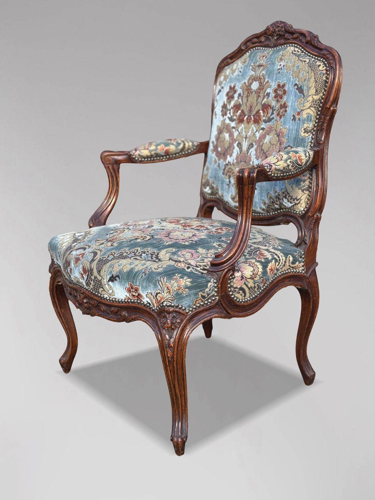 Set Of 4 French Louis XV 19th Century Upholstered Armchairs photo 3900.0