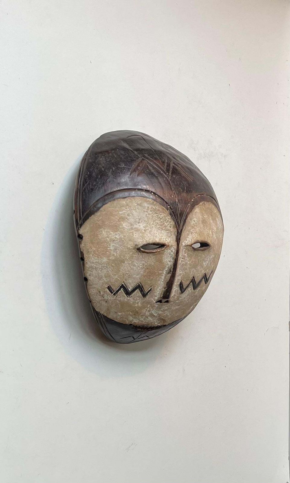 Vintage Lega   Kwele Mask From Congo Africa, 1970s photo furniture