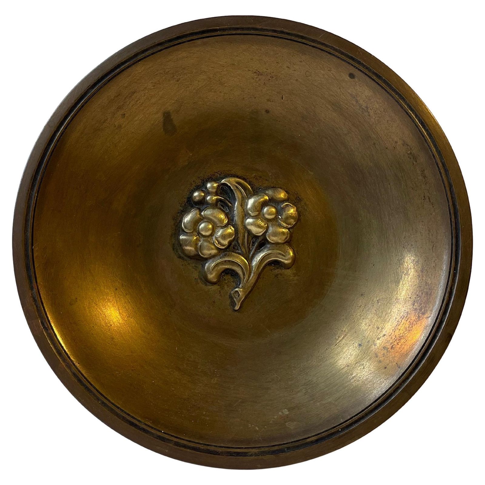 Art Deco Bronze With Flowers By Njal Denmark, 1930s
