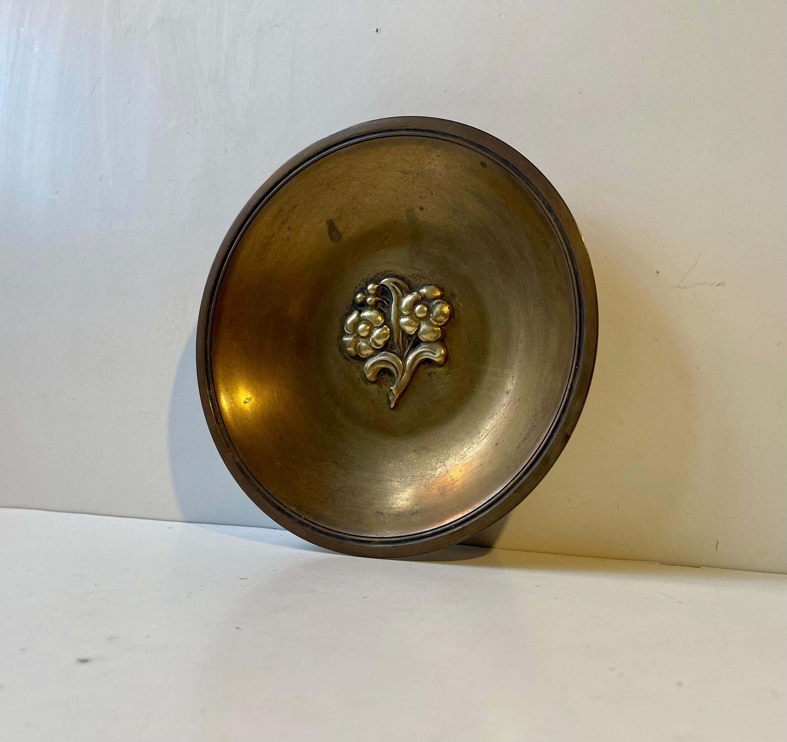 Art Deco Bronze With Flowers By Njal Denmark, 1930s photo furniture