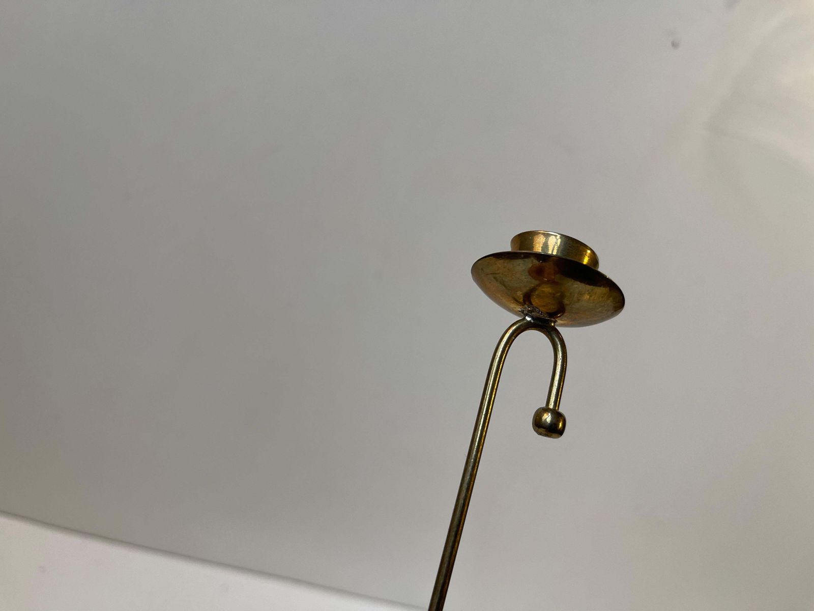 Scandinavian Mid Century Brass Christmas Tree Candleholders   Counterweight, 60s photo for sale