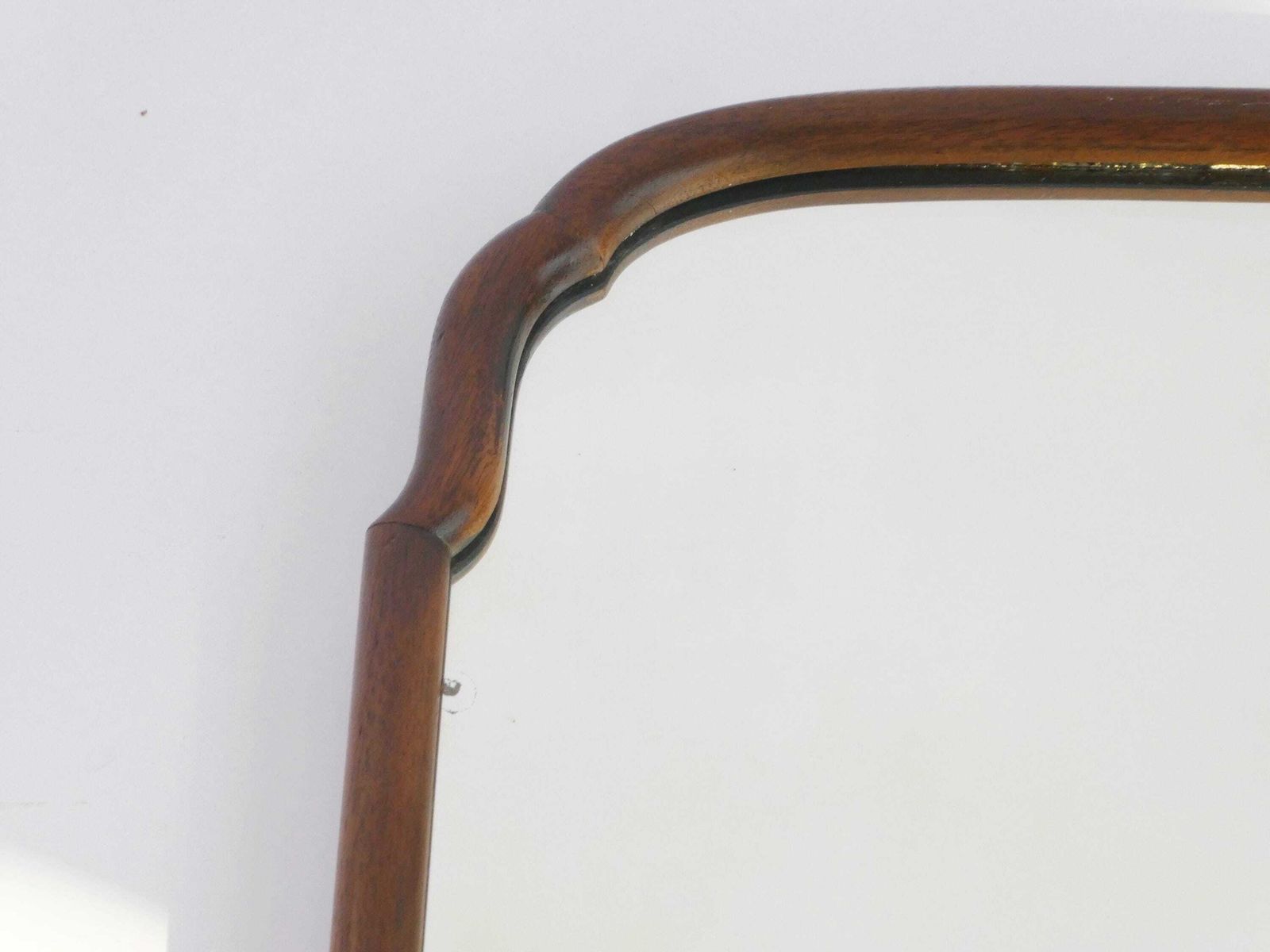 Wooden Antique Scalloped Wall Mirror, Dutch Arched Mantle Mirror, Farmhouse Decor photo for sale