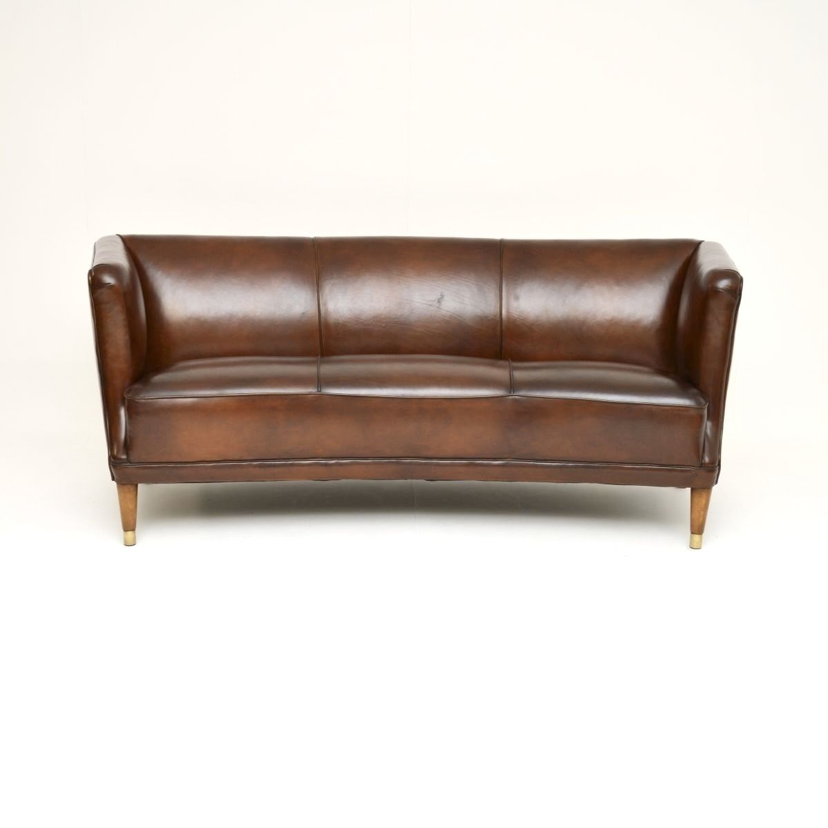 Vintage Danish Cabinetmaker Leather Sofa photo furniture
