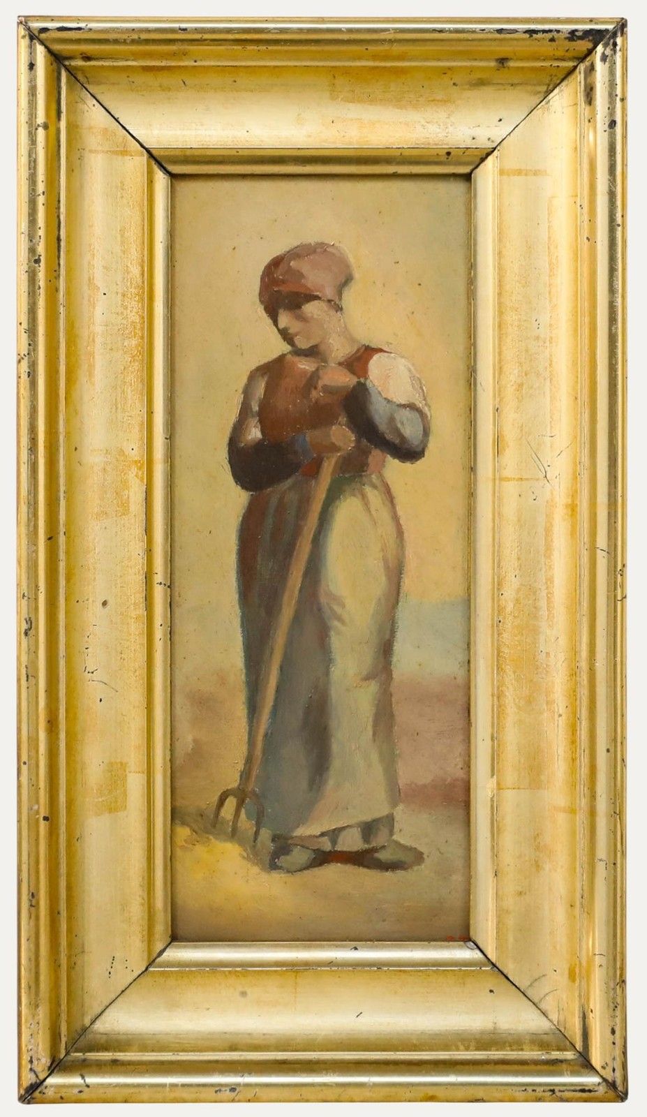 After Jean Francois Millet Framed Early 20th Century Oil, The Herb Burner
