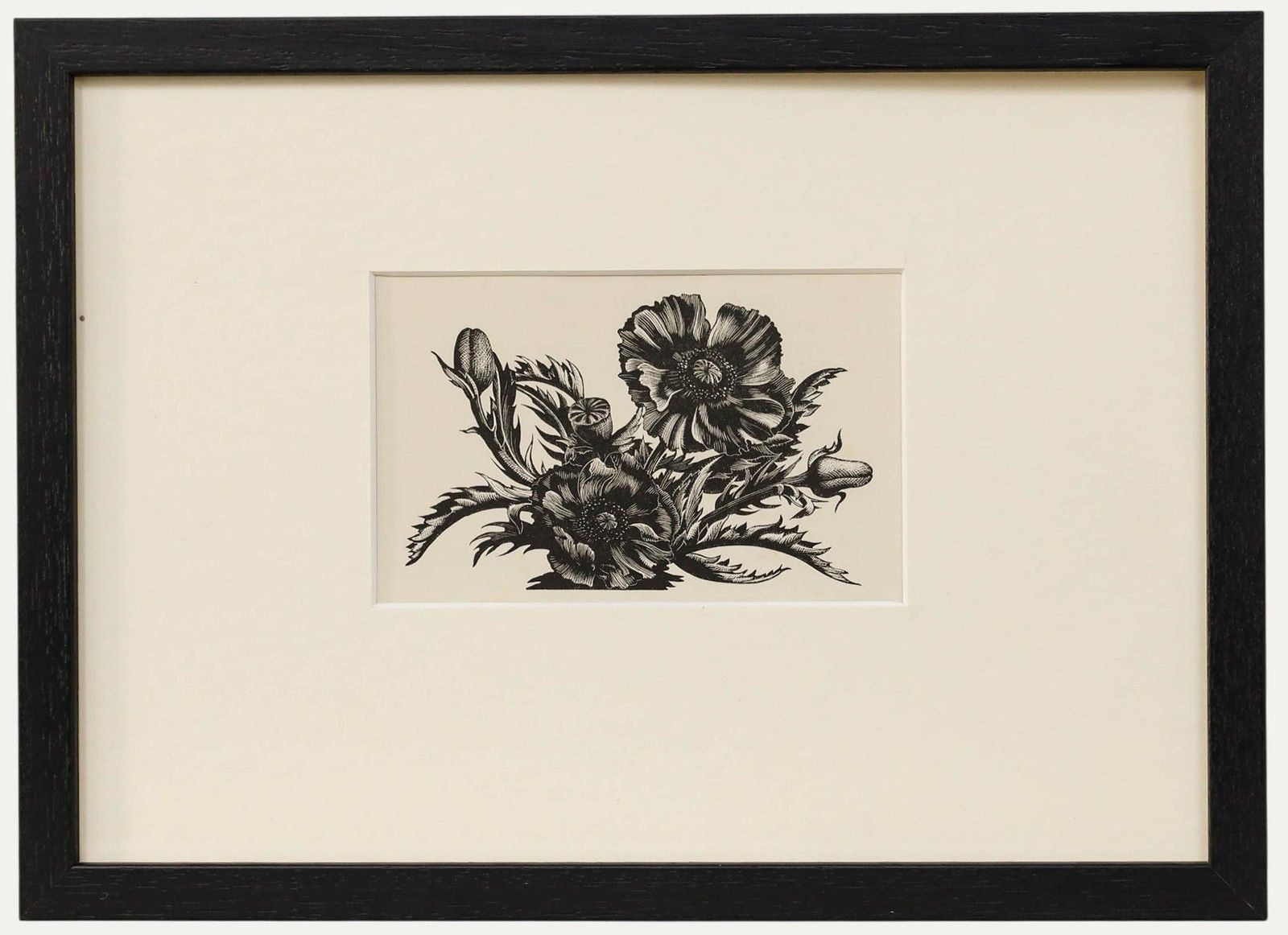 Clare Leighton (1898 1989) Mid 20th Century Woodcut, Poppies