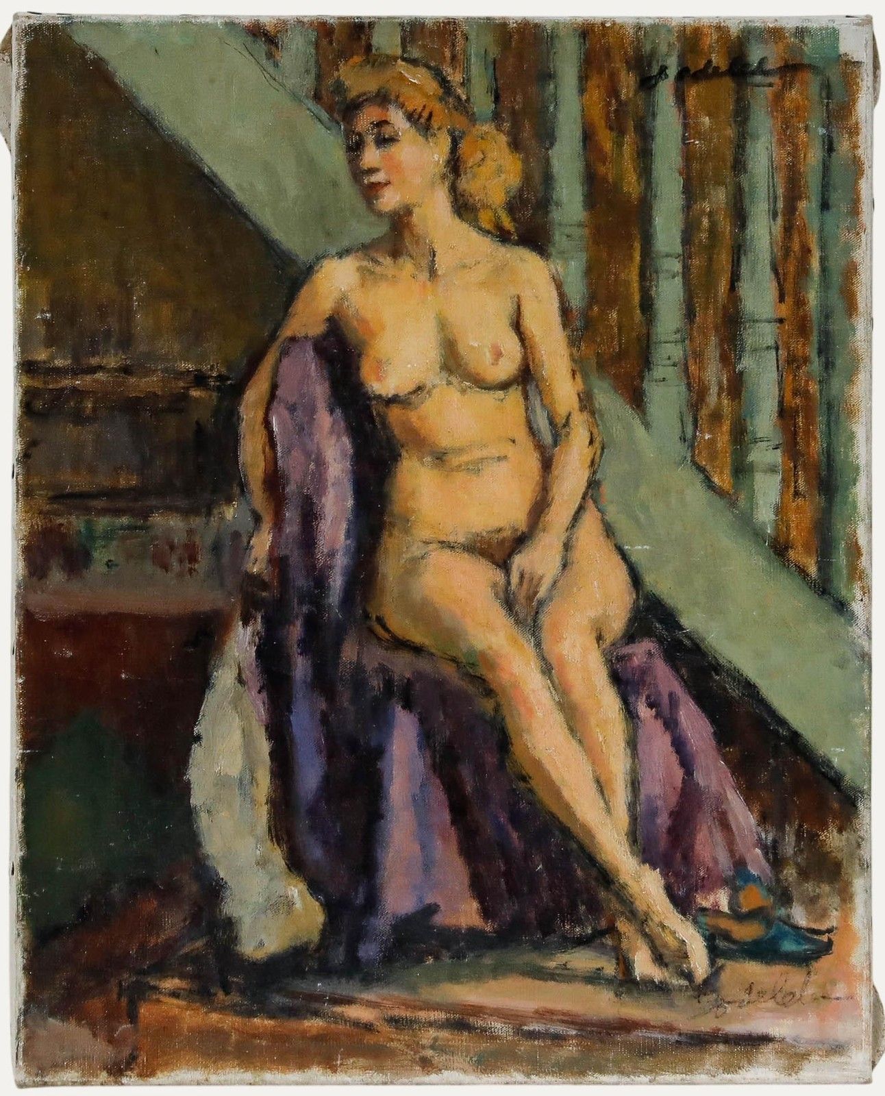 Charles Emmanuel Jodelet (1883 1973) Mid 20th Century Oil, The Model