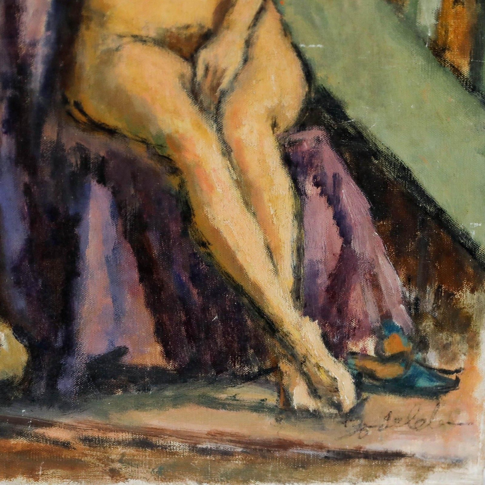 Charles Emmanuel Jodelet (1883 1973) Mid 20th Century Oil, The Model photo Art